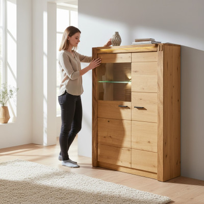 Vitrine Anrichte Schrank Regal Modern Stil Wohnzimmer Kommoden Glas Kollektion