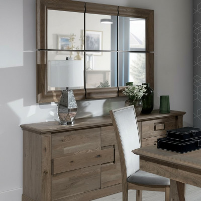 Kommoden Schrank mit Spiegel xxl Kommode Buffet Holz neu Anrichte 2tlg. Holz Set