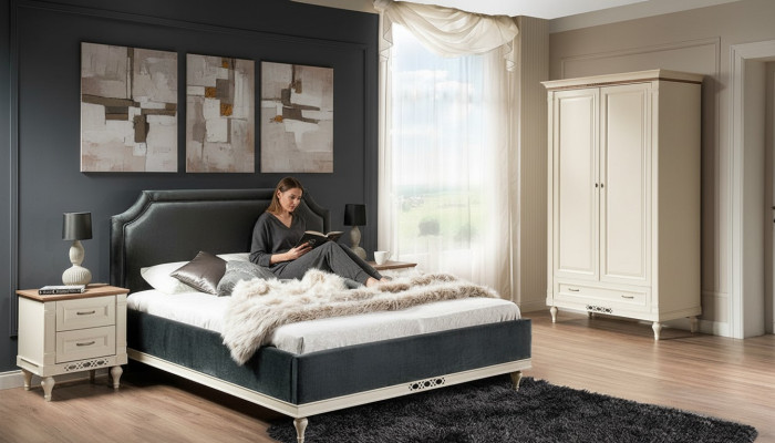 Bett Polster Design Luxus Hotel Betten Ehe 140/160cm Schlaf Zimmer Doppel Textil
