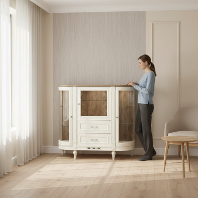 Vitrine Kommode Schrank Vitrinen Wohnzimmer Schau Schränke Design Neu Anrichte
