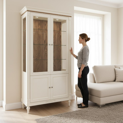 Klassische Vitrine Schrank Wohnzimmer Vitrinenschrank Vitrinen Neu