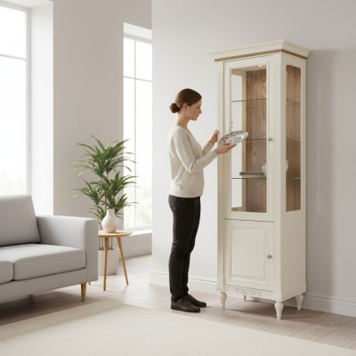 Klassische Vitrine Schrank Vitrinenschrank Vitrinen Anrichten Glas Schränke Neu