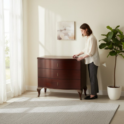 Kommode mit 3 Schubladen Sideboard Schubladenschrank Schrank Anrichte holz Neu