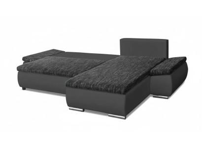 Design Ecksofa Schlafsofa Bettfunktion Couch Leder Textil Polster Sofas