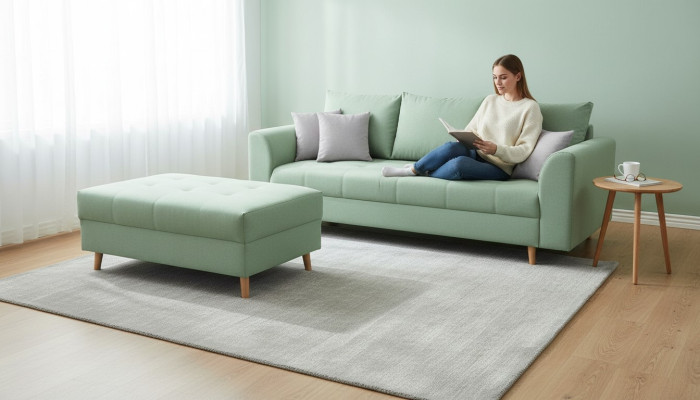 Ecksofa L Form Sofa Couch Polster Sofas Wohnlandschaft Stoffsofa Hocker