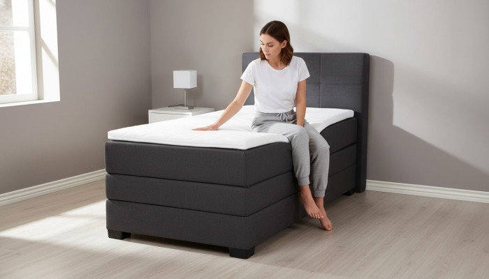 Boxspring Bett Hotel Betten 90x200cm Komplett Bettkasten inkls. Topper