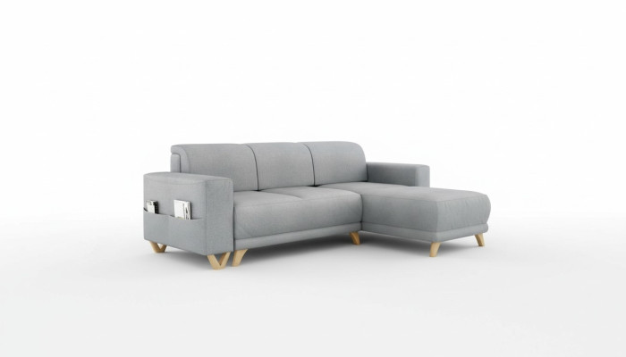 Design Ecksofa L-Form Sofa Couch Bettfunktion Schlafsofa Polster Textil