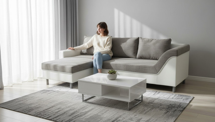 Sofa L-Form Ledersofa Couch Wohnlandschaft Garnitur Design Modern Sofa