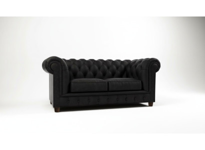 Design Chesterfield Sofa 2Sitzer Couch Polster Leder Sofas Wohnzimmer