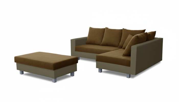 Sofa L-Form Ledersofa Textil Couch Wohnlandschaft Ecksofa Garnitur Polster