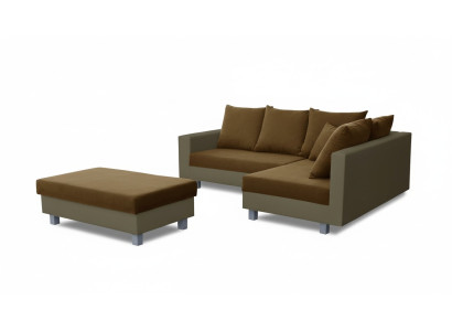 Sofa L-Form Ledersofa Textil Couch Wohnlandschaft Ecksofa Garnitur Polster