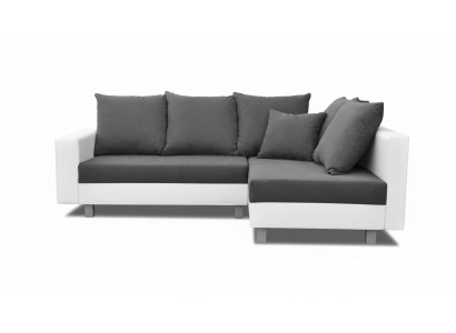 Wohnlandschaft Ecksofa L-Form Sofa Design Couch Textil Leder Fußhocker