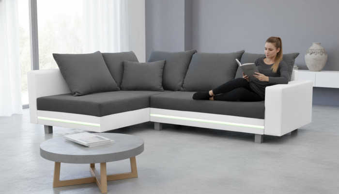 Ecksofa Wohnlandschaft Sofa Couch L Form Polster Couchen Leder Design