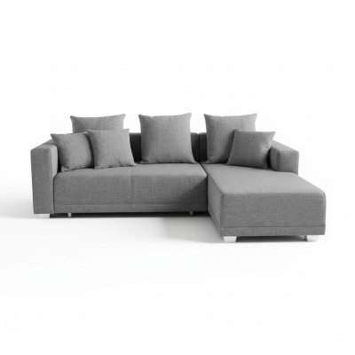 Ecksofa L Form Sofa Couch Polster Sofas Wohnlandschaft Stoffsofa Hocker Couchen