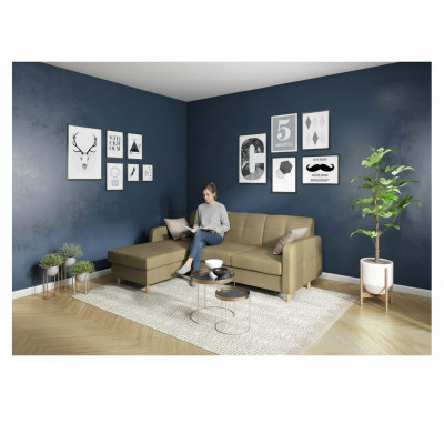 Ecksofa L-Form Sofa Wohnlandschaft Garnitur Polster Design Bettfunktion Modern