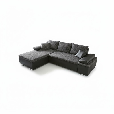 Ecksofa L-Form Sofa Couch Design Schlafsofa Polster Bettfunktion Textil