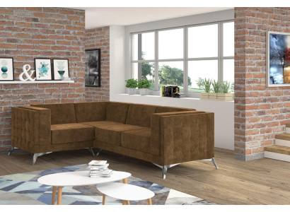 Stoff L-Form Couch Wohnlandschaft Ecksofa Garnitur Modern Design Sofa