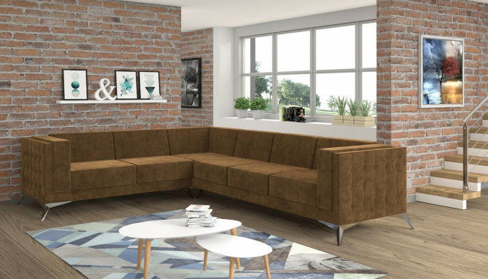 Moderne Ecksofa Stoffsofa L Form Polster Eckgarnitur Wohnlandschaft Couch Sofa