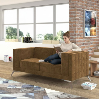 Chesterfield Polster Couch Stoff Couchen Sofa Sitz Garnitur Zweisitzer 2 Sitzer