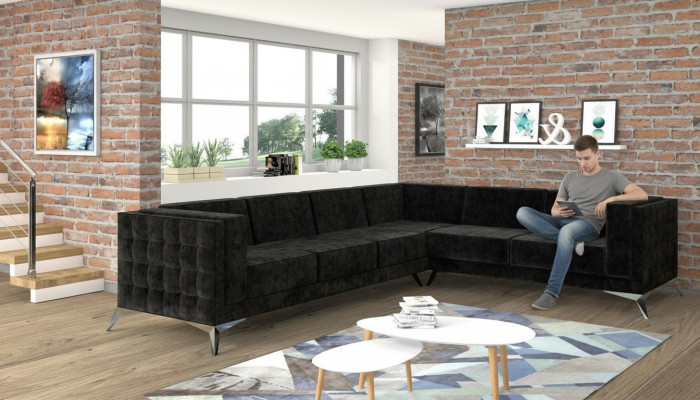 Ecksofa Chesterfield Sofa Polstergarnitur Couch Wohnlandschaft L-form Design Neu