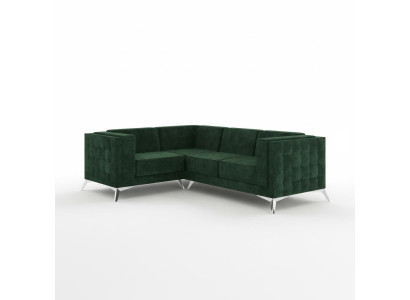 Ecksofa L Form Sofa Couch Design Couchen Polster Textil Modern Eck Garnitur Grün