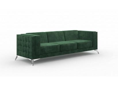 Dreisitzer 3 Sitzer Couch Polster Sofa Textil Stoff Chesterfield Couch Garnitur