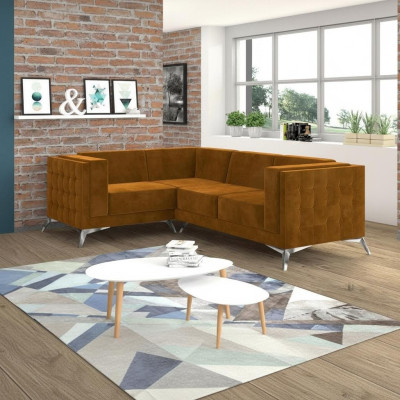 Ecksofa L-Form Designer Sofa Couch Polster Sitz Garnitur Stoff Wohnlandschaft