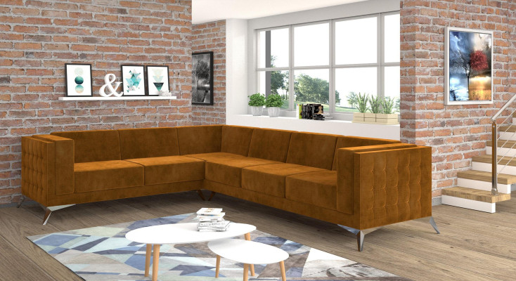 Ecksofa L-Form Stoff Couch Wohnlandschaft Garnitur Design Modern Sofa