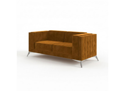 Zweisitzer 2 Sitzer Chesterfield Polster Couch Stoff Couchen Sofa Sitz Garnitur