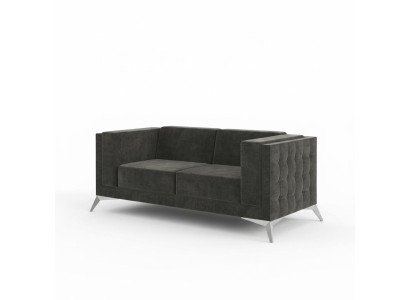 Chesterfield Couch Sofa Polster 2 Sitzer Couchen Sitz Garnitur Sofas Grau Neu