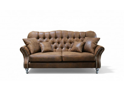 Sofa Couch Polster 3 Sitzer Leder Sofas Couchen Sitz Chsterfield Design