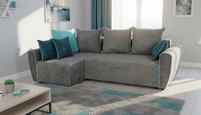 Big Sofa Couch Ecksofa Schlaf xxl Polster Eck Garnitur Stoff Wohnlandschaft