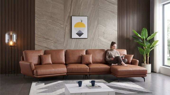 Ledersofa Wohnlandschaft Ecksofa L-Form Ecke Set Garnitur Modern Sofa
