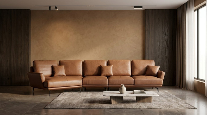 Ledersofa Wohnlandschaft Ecksofa L-Form Ecke Set Garnitur Modern Sofa