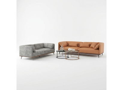 Sofagarnitur 3+2+1 Ledersofa Couch Wohnlandschaft Garnitur Design Modernes Sofa