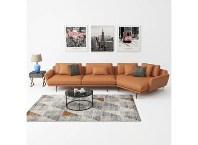 Ecksofa L-Form Stoff Couch Wohnlandschaft Garnitur Design Modern Sofa Trapez Neu