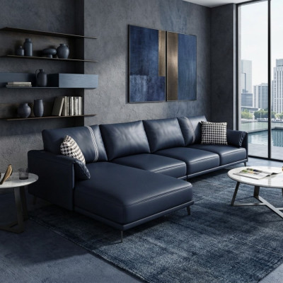 Hochwertige Eckcouch Wohnlandschaft Ecksofa L-Form Leder Couch Garnitur Sofa Neu