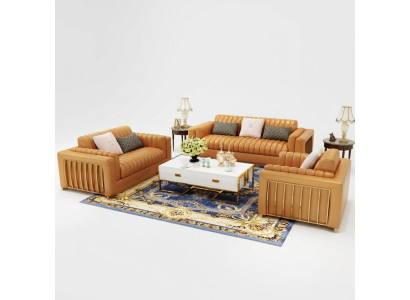Luxus Ledersofa Couch Wohnlandschaft Garnitur Design Modern Sofas Sofa 3+2+1 Neu