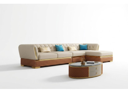 Ecksofa L Form Ledersofa Couch Wohnlandschaft Garnitur Design Modern Sofas Eck