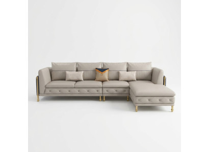 Luxuriöse Wohnzimmer Eckgarnitur Ecksofa Eckcouch Sofa Polster Ecke Couch Leder