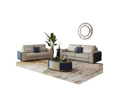 Sofagarnitur 3+2+1 Design Modern Sofas Ledersofa Couch Wohnlandschaft Sofa Sitz