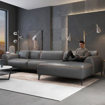 Wohnlandschaft Couch Polster Textil Leder Stoff Sitz Garnitur Eck Ecksofa L-Form