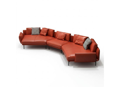 Edle Ecksofa U-Form Wohnlandschaft Sofa Couch Polster Ecke Garnitur Ledersofa