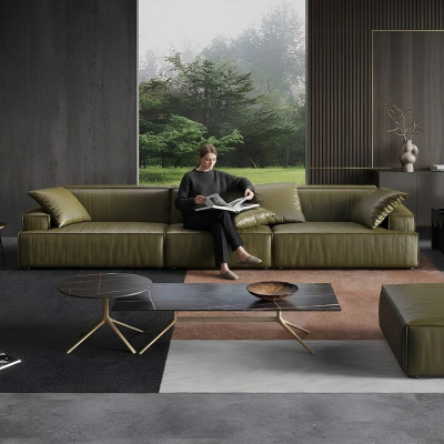 Ledersofa 6 Sitzer xxl Couch Big Sofa Lümmel Couchen Sofas Couchen Garnituren