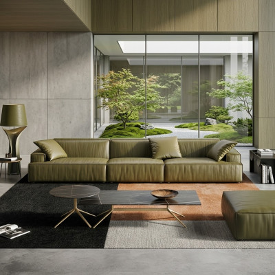 Ledersofa 6 Sitzer xxl Couch Big Sofa Lümmel Couchen Sofas Couchen Garnituren