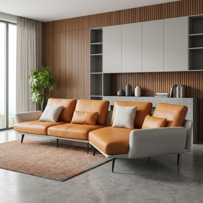 Ecksofa L-Form Wohnlandschaft Sofa Couch Polster Ecke Garnitur Ledersofa Gruppe