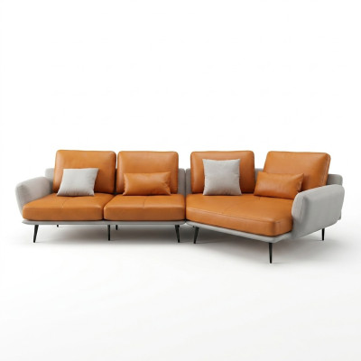 Ecksofa L-Form Wohnlandschaft Sofa Couch Polster Ecke Garnitur Ledersofa Gruppe