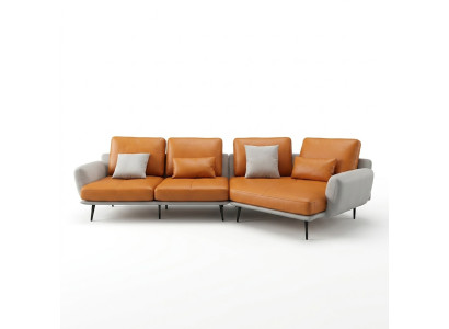 Ecksofa L-Form Wohnlandschaft Sofa Couch Polster Ecke Garnitur Ledersofa Gruppe