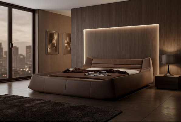 Bett Polster Design Luxus Doppel Hotel Betten Schlaf Zimmer Leder Stoff Modern