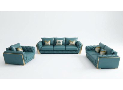 Sofagarnitur 5tlg. Set Sitz Polster Garnituren 2x Beistelltische Sofa Couchtisch neu